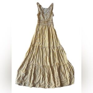 Max Studio long maxi patterned dress Yellow and white size Small